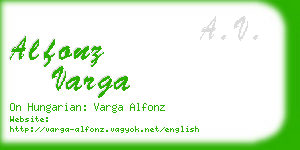 alfonz varga business card